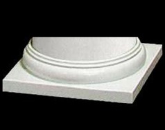 Custom Polyurethane Column Base.  Colonial base moulding and plinth designed for a round, tapered column shaft.  Base may be applied with a plain or fluted column shaft.  Chadsworth Columns: shop.columns.com